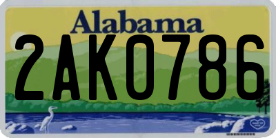 AL license plate 2AK0786