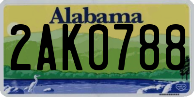 AL license plate 2AK0788