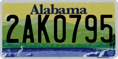 AL license plate 2AK0795