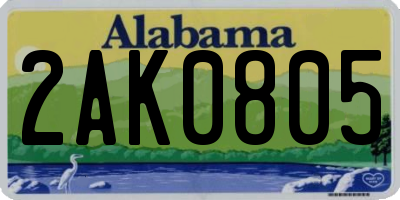 AL license plate 2AK0805