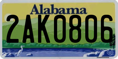 AL license plate 2AK0806
