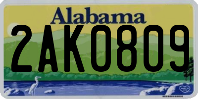 AL license plate 2AK0809