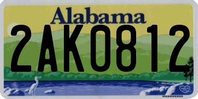AL license plate 2AK0812