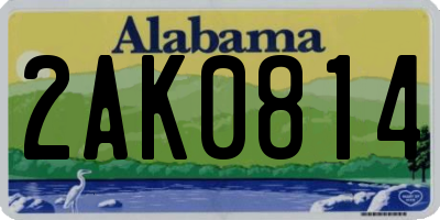 AL license plate 2AK0814