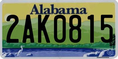 AL license plate 2AK0815