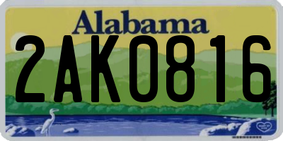 AL license plate 2AK0816