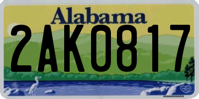 AL license plate 2AK0817