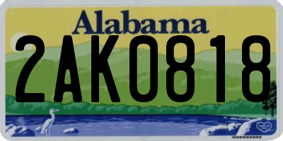 AL license plate 2AK0818