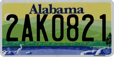 AL license plate 2AK0821