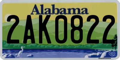 AL license plate 2AK0822