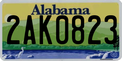 AL license plate 2AK0823