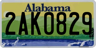 AL license plate 2AK0829