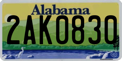 AL license plate 2AK0830