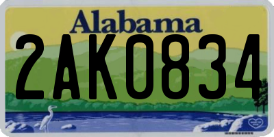 AL license plate 2AK0834