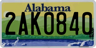 AL license plate 2AK0840