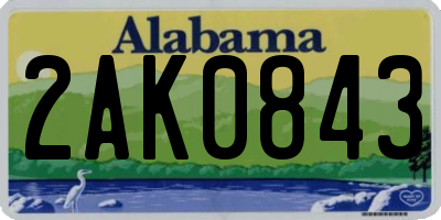 AL license plate 2AK0843