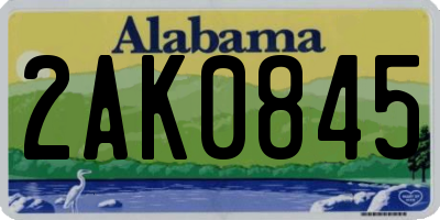 AL license plate 2AK0845