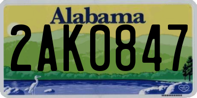 AL license plate 2AK0847
