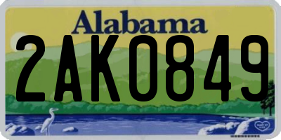 AL license plate 2AK0849