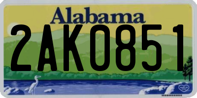 AL license plate 2AK0851
