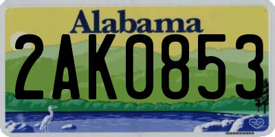 AL license plate 2AK0853