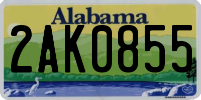 AL license plate 2AK0855