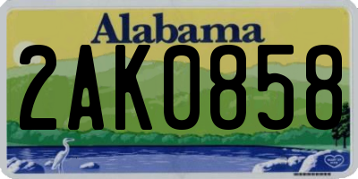 AL license plate 2AK0858