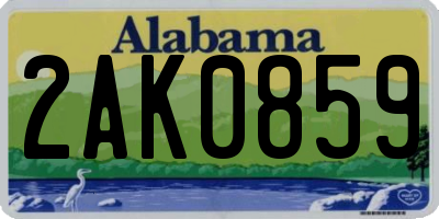 AL license plate 2AK0859