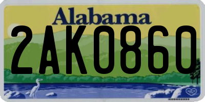 AL license plate 2AK0860
