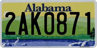 AL license plate 2AK0871