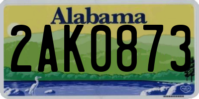 AL license plate 2AK0873