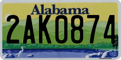 AL license plate 2AK0874