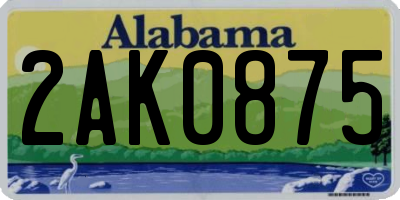 AL license plate 2AK0875