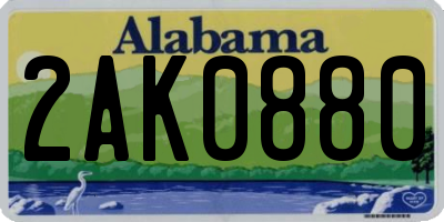 AL license plate 2AK0880