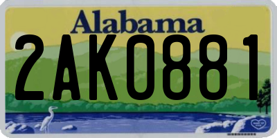 AL license plate 2AK0881