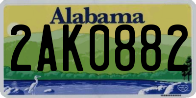 AL license plate 2AK0882