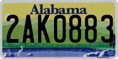 AL license plate 2AK0883