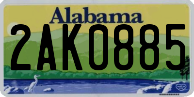 AL license plate 2AK0885