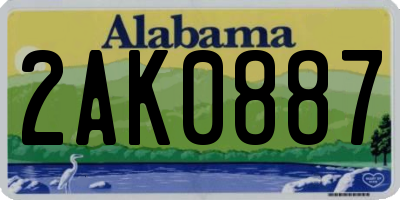 AL license plate 2AK0887
