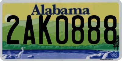 AL license plate 2AK0888