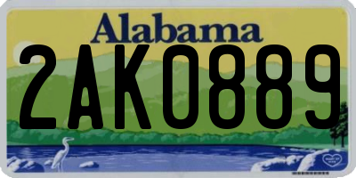AL license plate 2AK0889
