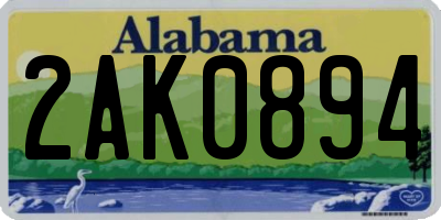 AL license plate 2AK0894