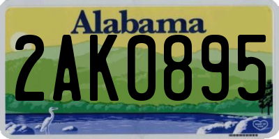 AL license plate 2AK0895