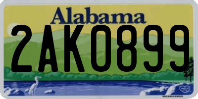 AL license plate 2AK0899
