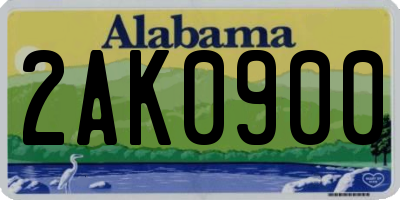AL license plate 2AK0900