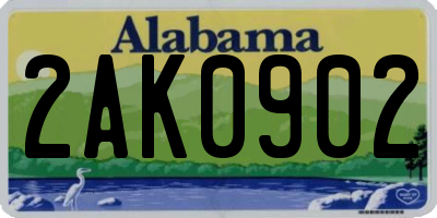AL license plate 2AK0902