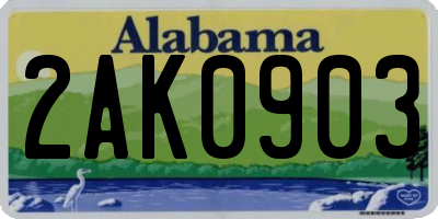 AL license plate 2AK0903