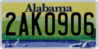 AL license plate 2AK0906