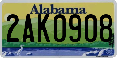 AL license plate 2AK0908