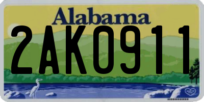 AL license plate 2AK0911